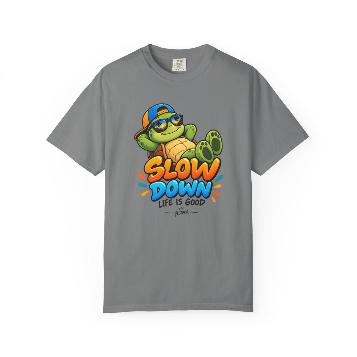 Slow Down, Life Is Good – Turtle Graphic T-Shirt | Festora Everyday