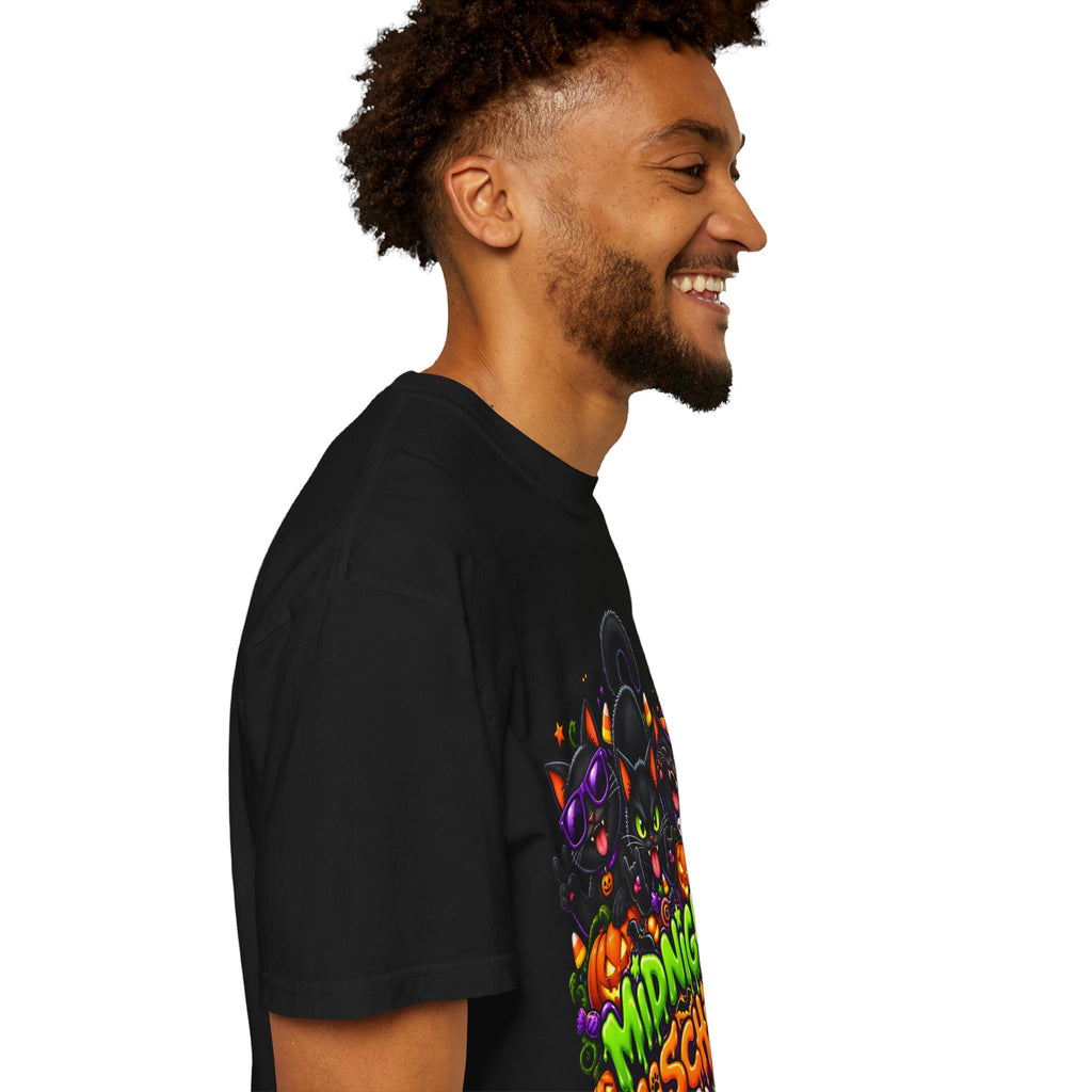 Midnight Mischief Halloween T-Shirt – Funny Black Cat Graphic Tee