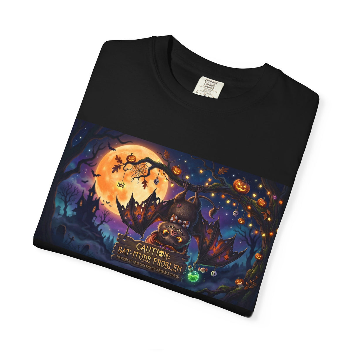 Halloween Night Cat T-Shirt — "Witching Hour" Spooky Moon Graphic Tee