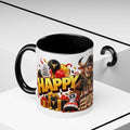Happy Birthday Bull Mug – Colorful 3D Birthday Gift – White Coffee Mug