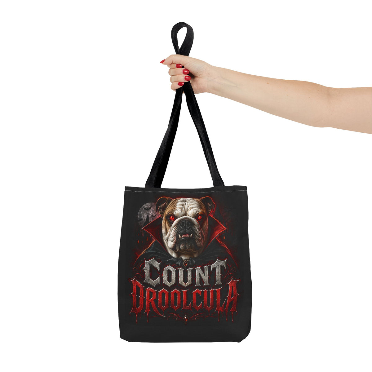 Count Droolcula Tote Bag — Halloween Bulldog Vampire Tote