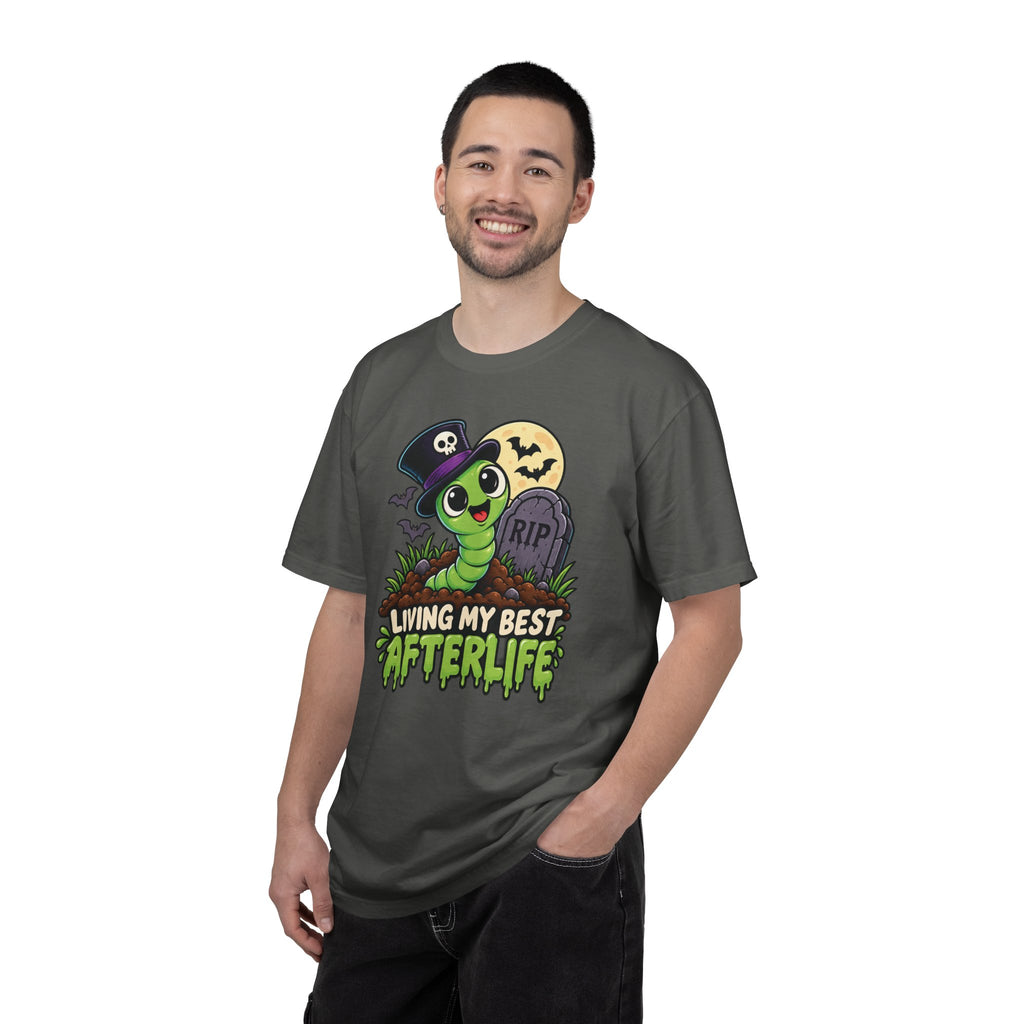 Living My Best Afterlife – Cute Halloween Graveyard Worm T-Shirt