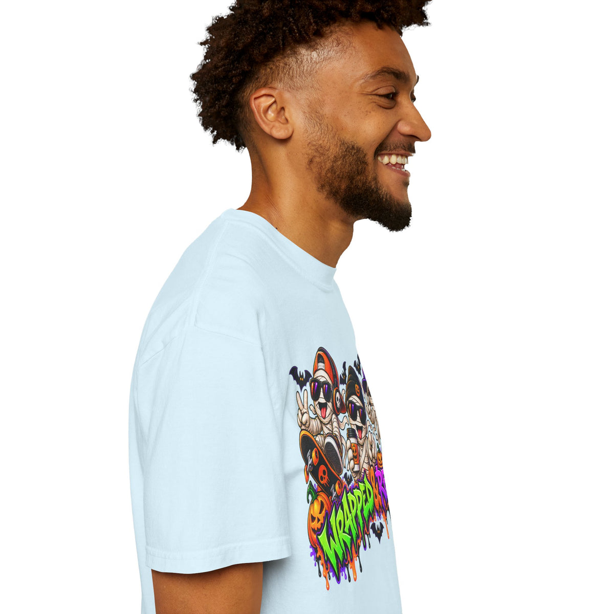 Wrapped & Ready – Halloween Mummy Crew Graphic T-Shirt