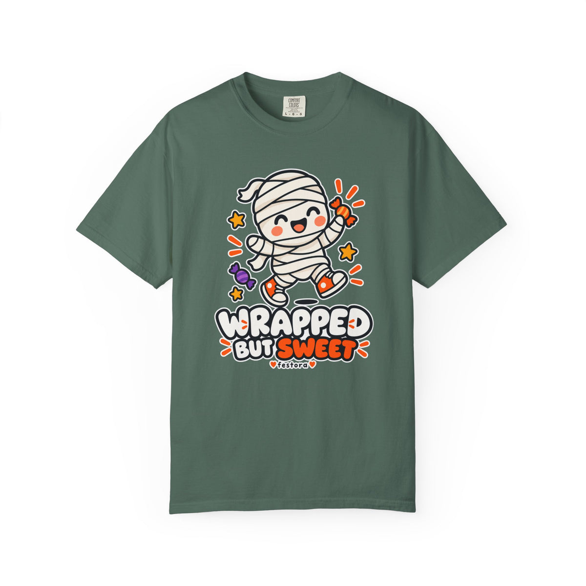 Wrapped but Sweet Halloween T-Shirt | Cute Mummy Graphic Tee