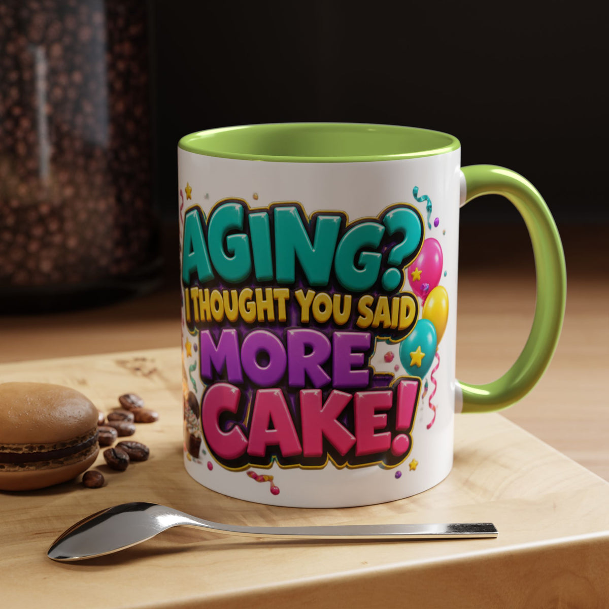 Aging I Thought You Said More Cake Pug Birthday White Mug