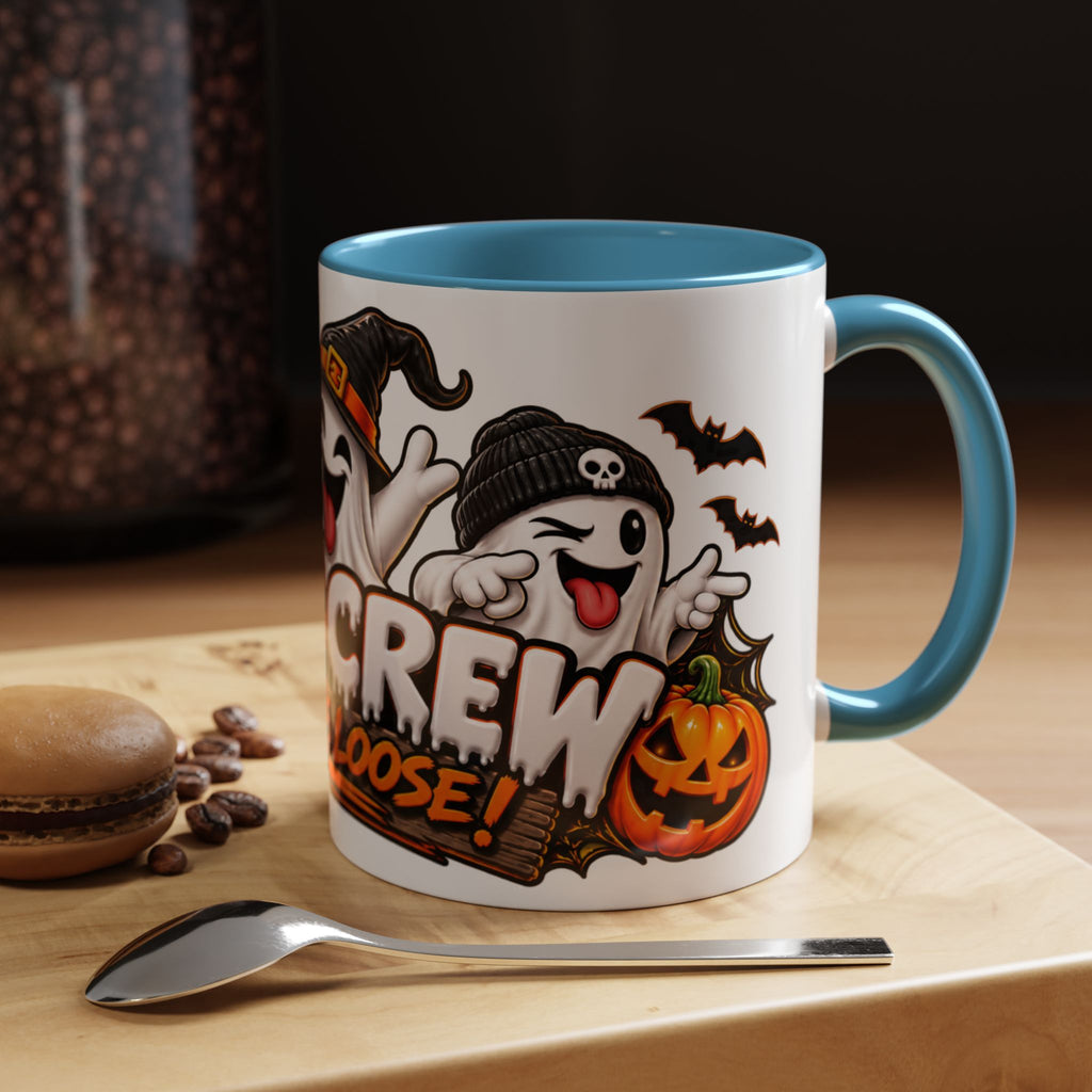Boo Crew on the Loose Halloween White Mug – Funny Ghosts & Pumpkins