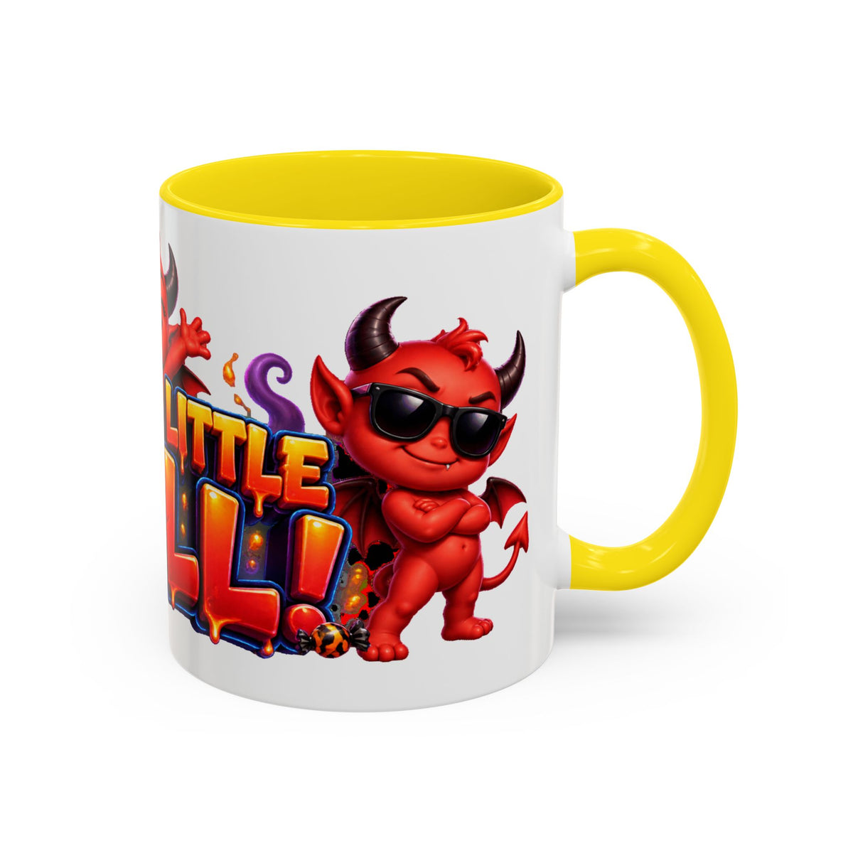 Raise a Little Hell Cute Devils Halloween White Mug