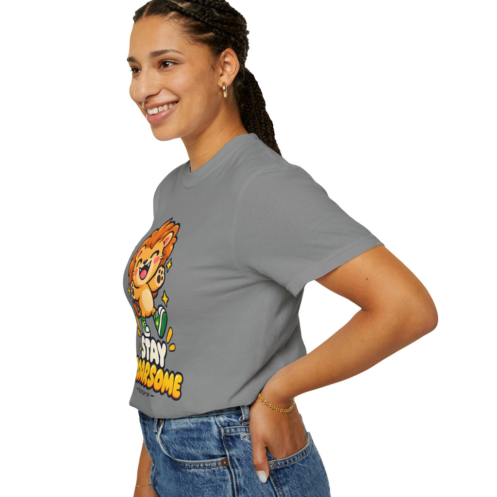 Stay Roarsome – Cute Happy Lion Graphic T-Shirt