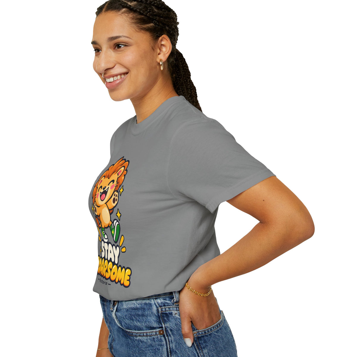 Stay Roarsome – Cute Happy Lion Graphic T-Shirt