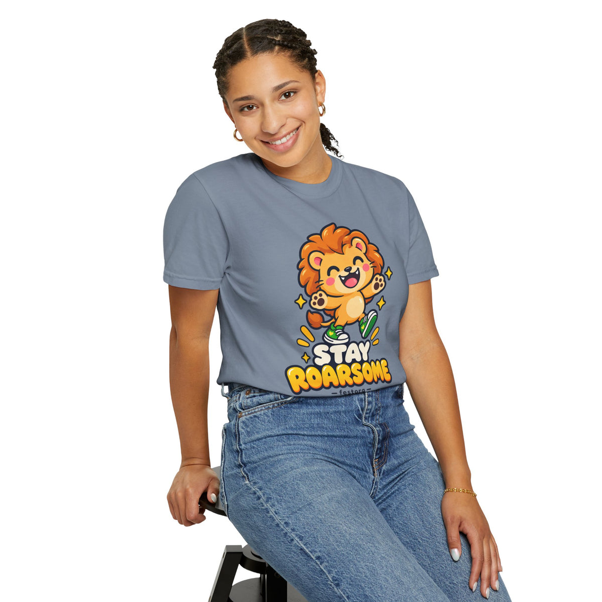 Stay Roarsome – Cute Happy Lion Graphic T-Shirt