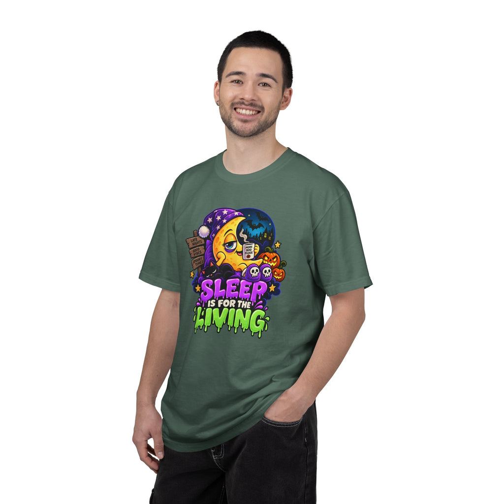 Sleep Is for the Living – Funny Halloween Moon T-Shirt