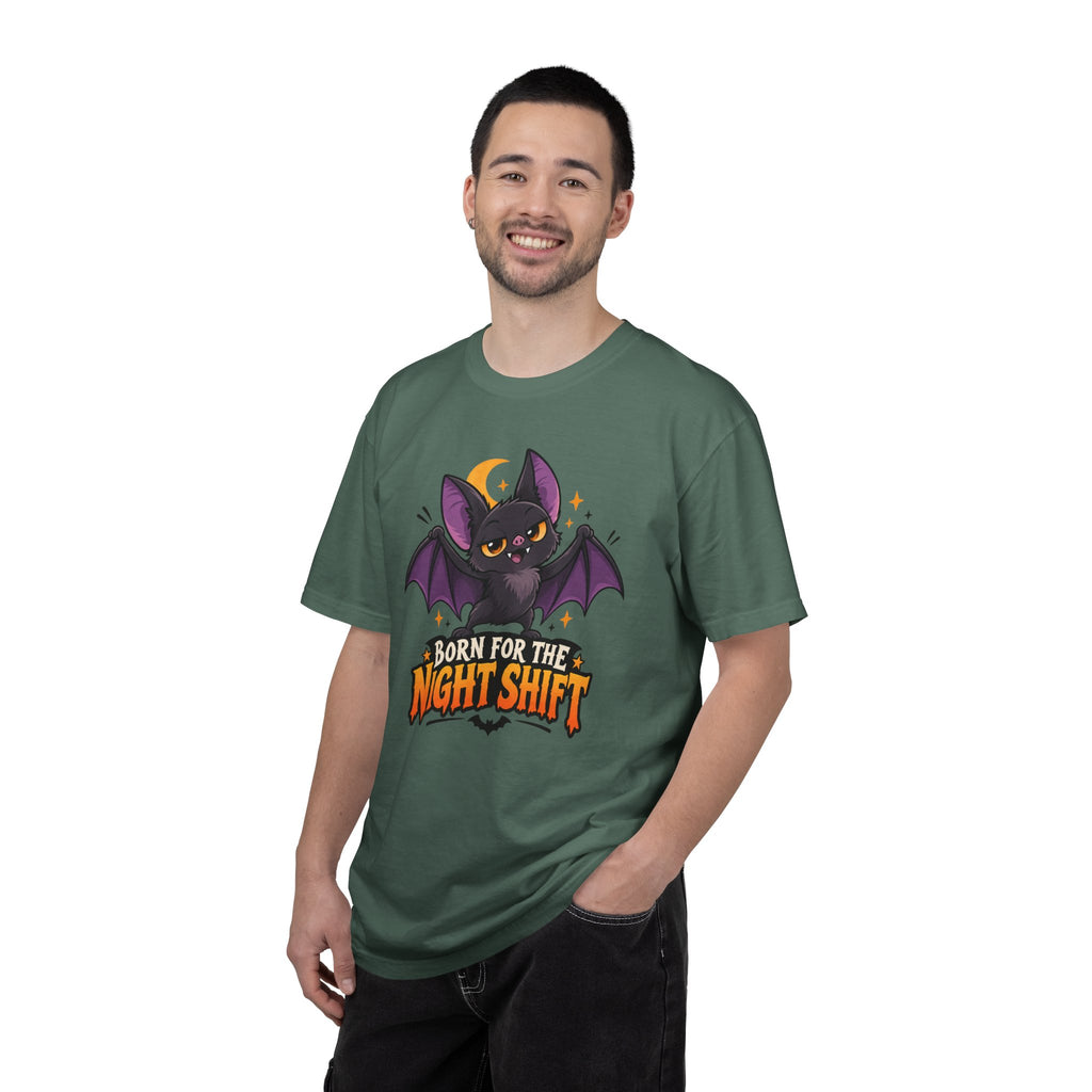 Born for the Night Shift – Cute Halloween Bat T-Shirt