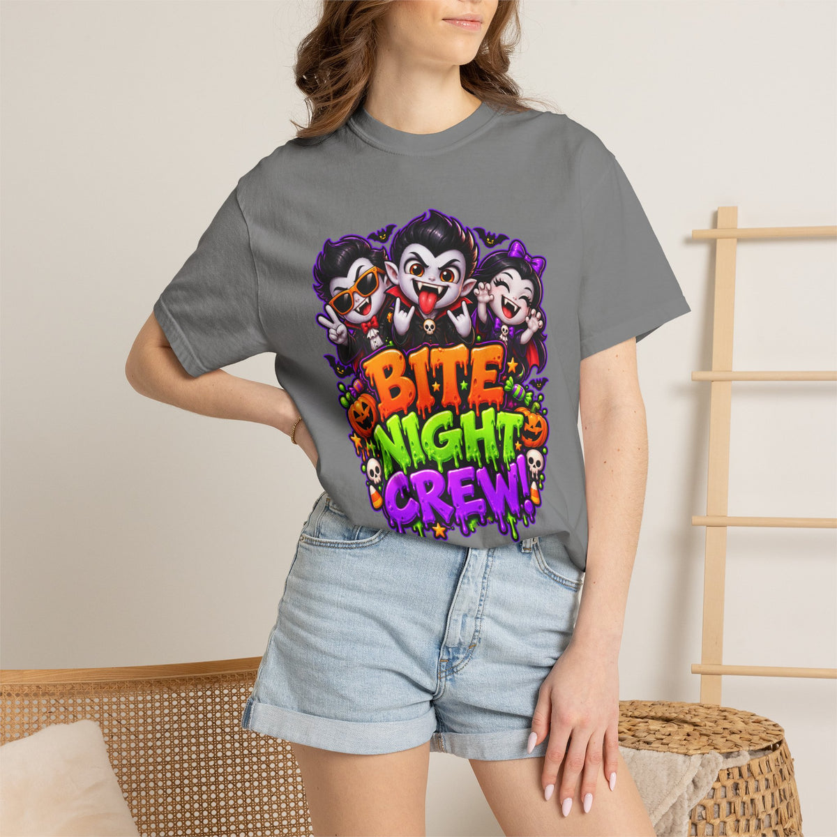 Bite Night Crew Halloween T-Shirt – Funny Vampire Graphic Tee