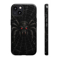 Spider Web Phone Case — Black Spider with Red Eyes Tough Protection