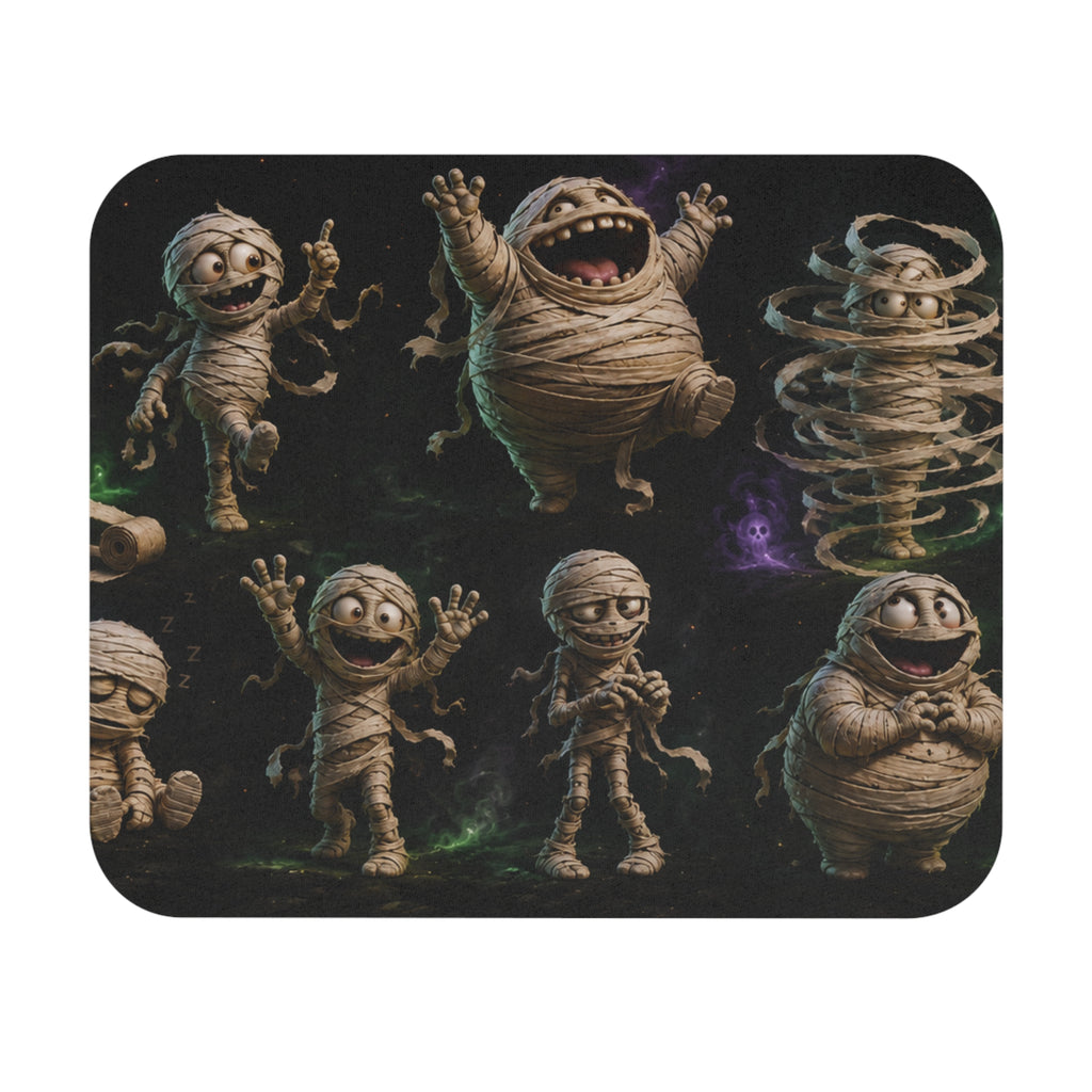 Cute Mummy Pattern Mouse Pad — Playful Cartoon Halloween Design