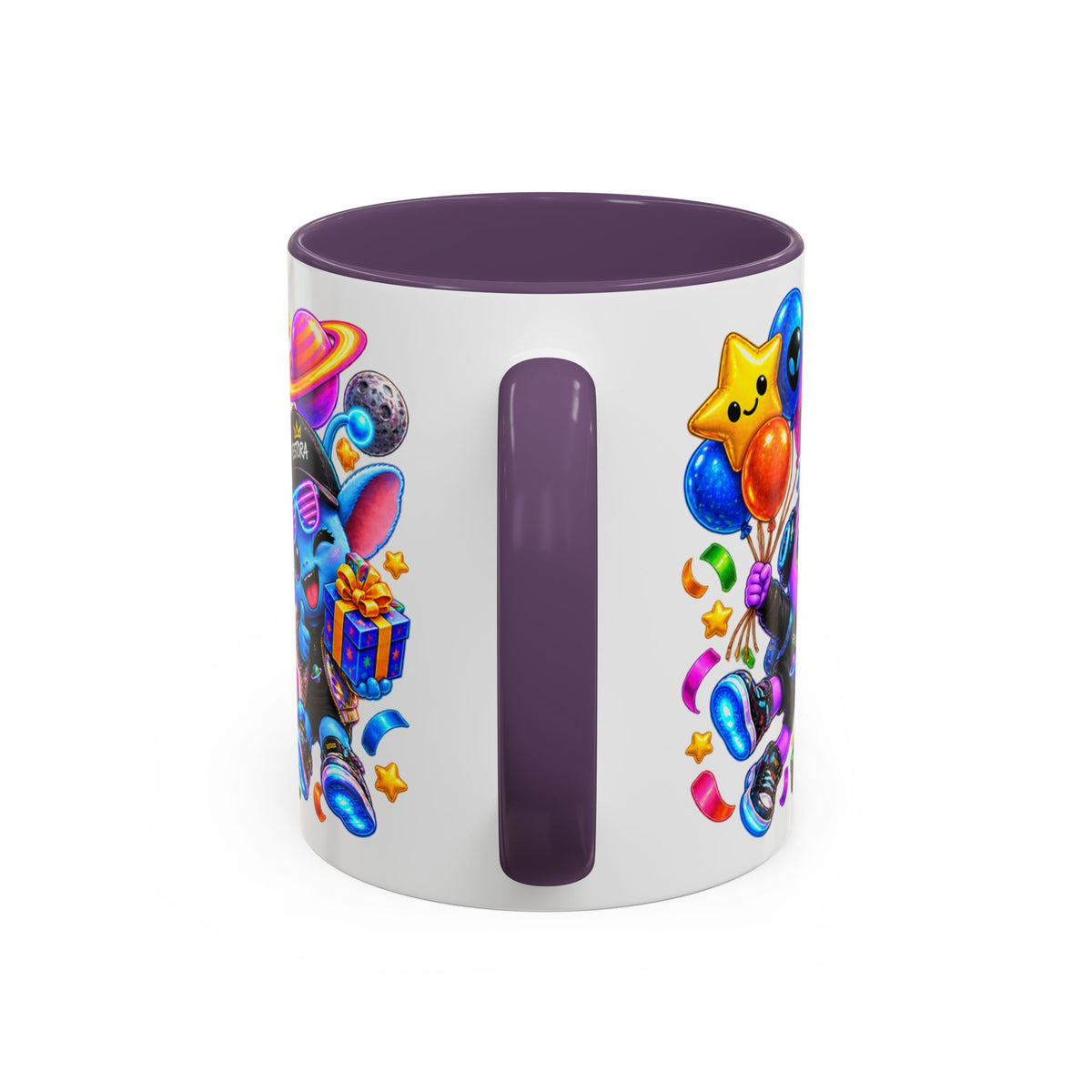 Happy Birthday Out of This World Accent Mug — Cute Alien Space Birthday Coffee Cup (11oz)