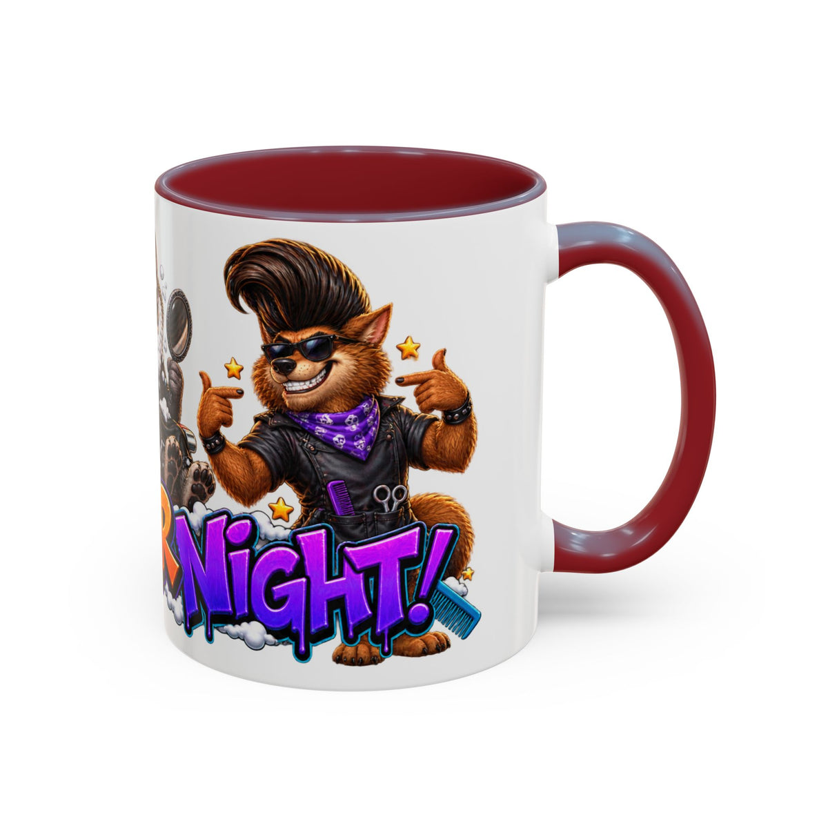 Bad Hair Night Funny Werewolf Barber Halloween White Mug