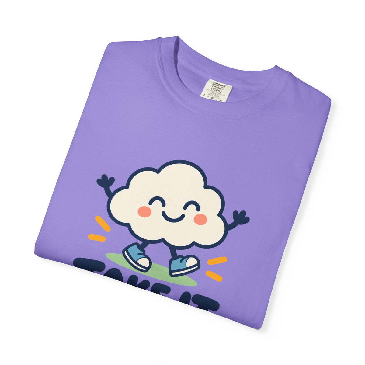 Take It Easy – Happy Cloud Graphic T-Shirt | Festora Everyday