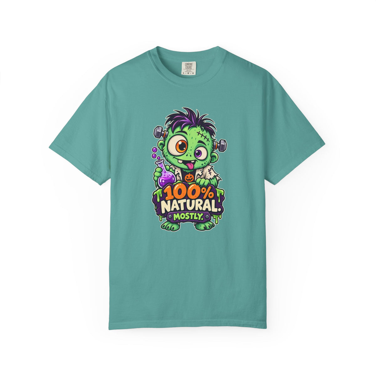 100% Natural. Mostly. – Cute Halloween Lab Monster T-Shirt
