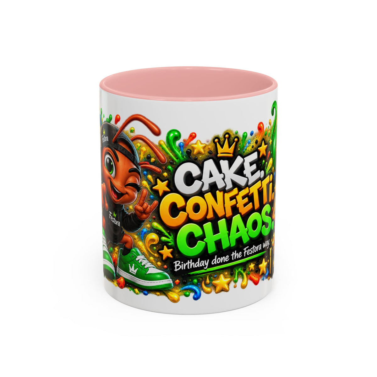 Festora Ant Birthday Mug – Cake Confetti Chaos Coffee Cup