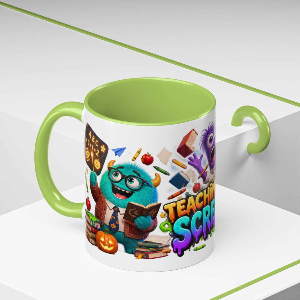Teaching Is a Scream Monster Teacher Halloween White Mug