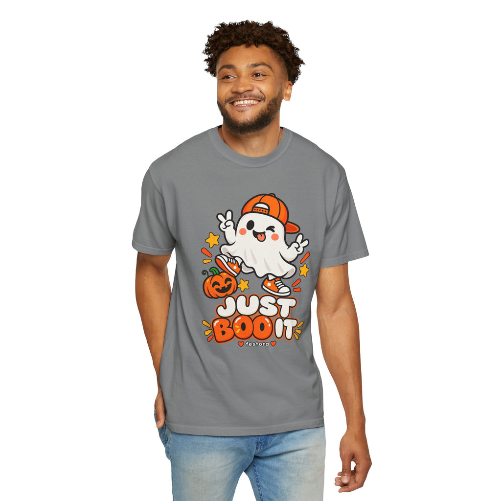 Just Boo It Halloween T-Shirt | Cute Skater Ghost Graphic Tee