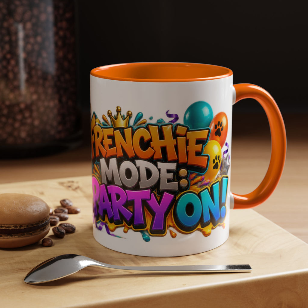 Frenchie Mode Party On French Bulldog Birthday White Mug
