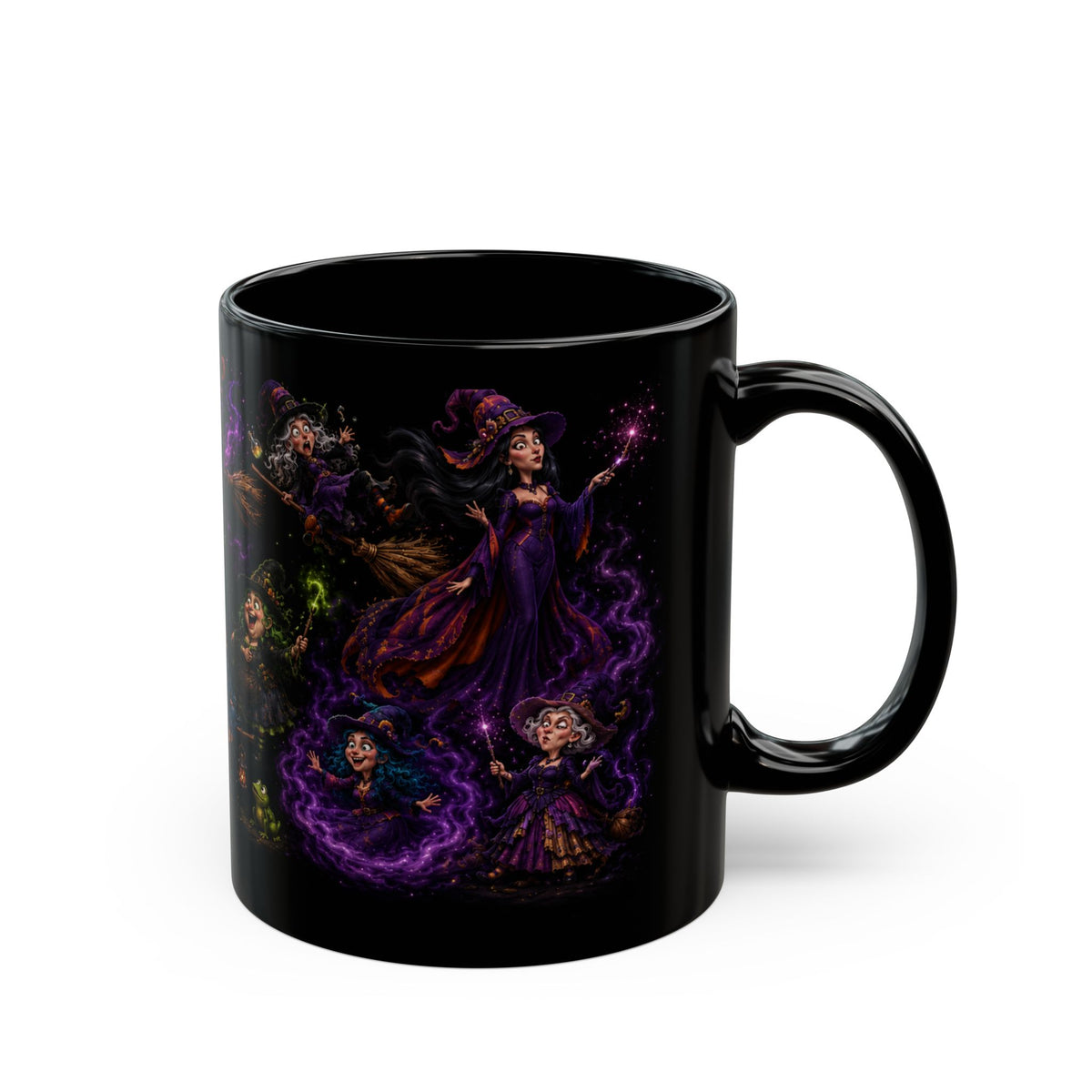 Funny Witches' Night Black Mug — Enchanted  Halloween Wraparound (11oz/15oz)