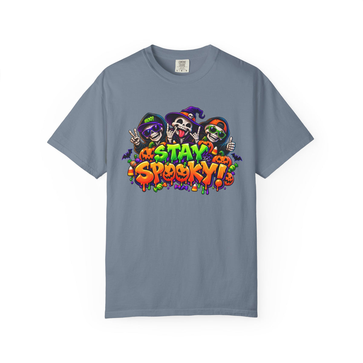 Stay Spooky Halloween T-Shirt – Funny Skeleton Crew Colorful Graphic Tee