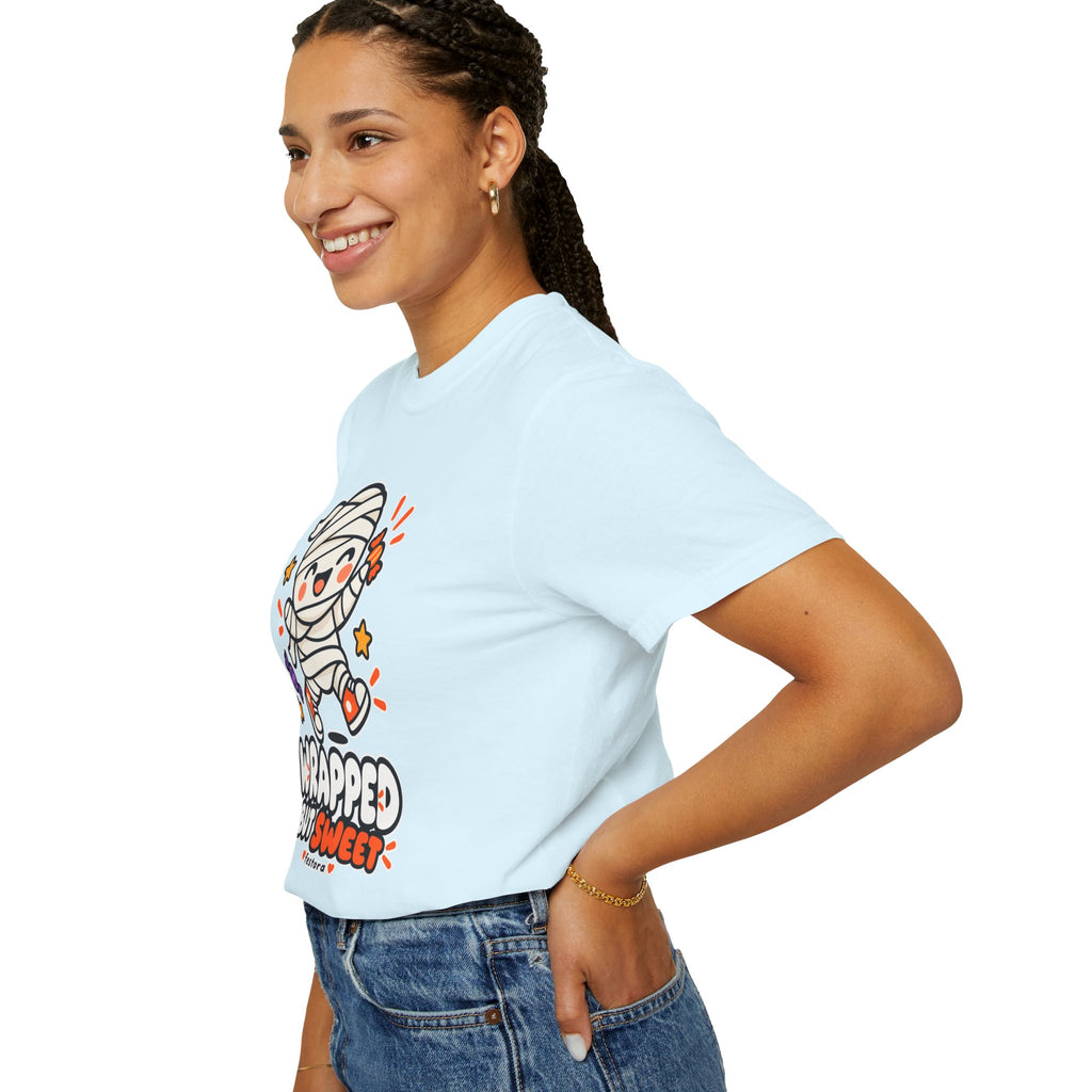 Wrapped but Sweet Halloween T-Shirt | Cute Mummy Graphic Tee