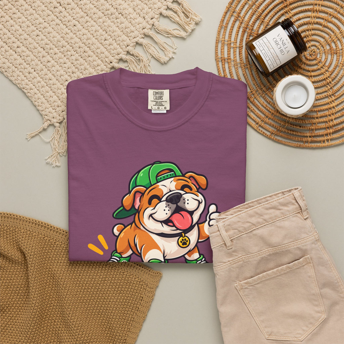 Bark If Happy – Cute Bulldog Graphic T-Shirt