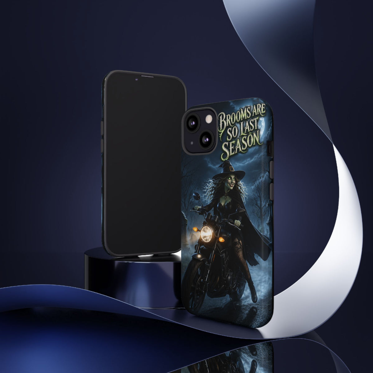 Witch Motorcycle Phone Case – "Brooms Are So Last Season" Halloween iPhone Cover