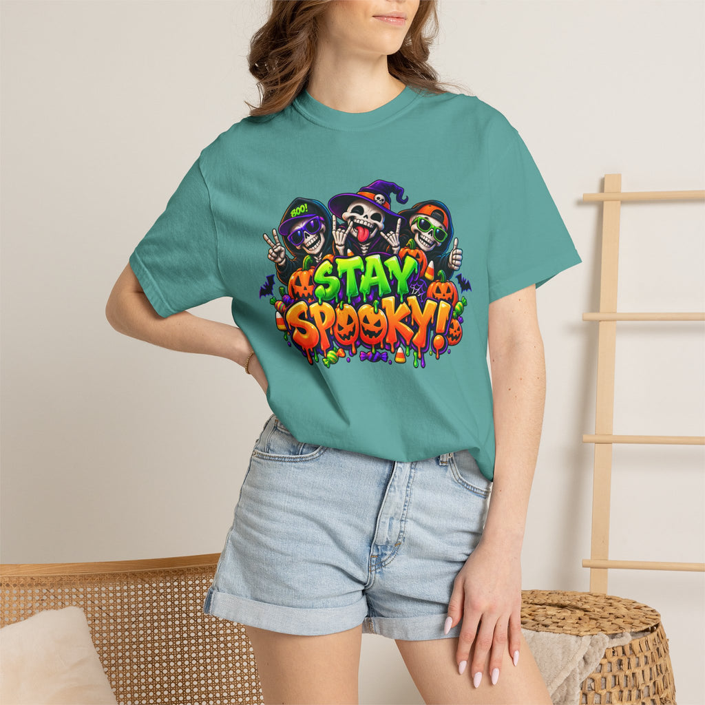 Stay Spooky Halloween T-Shirt – Funny Skeleton Crew Colorful Graphic Tee