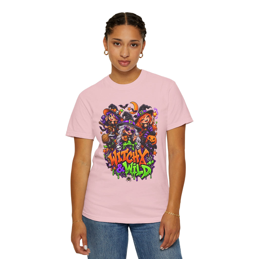 Witchy & Wild – Halloween Witch Crew Graphic T-Shirt