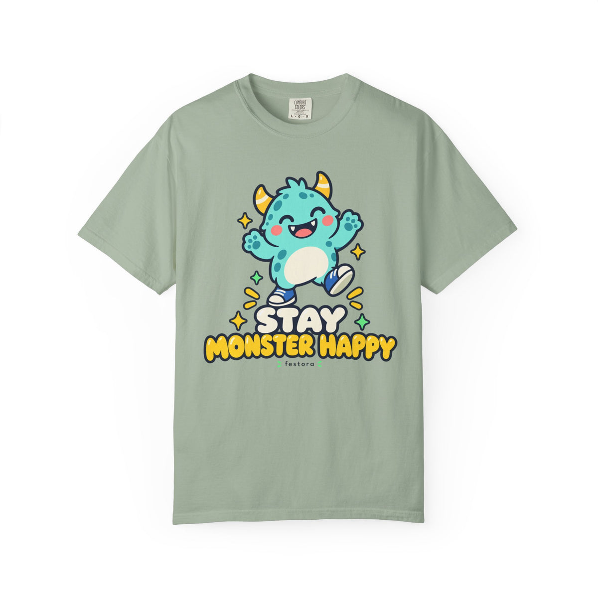 Stay Monster Happy – Cute Monster Graphic T-Shirt