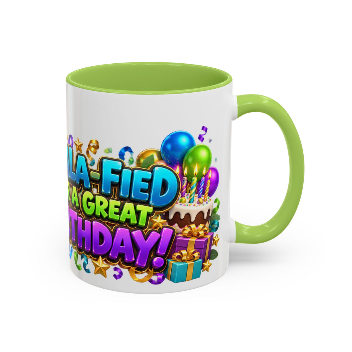 Koala-Fied for a Great Birthday White Mug – Cute Koala Birthday Cup, Colorful Fun Party Gift