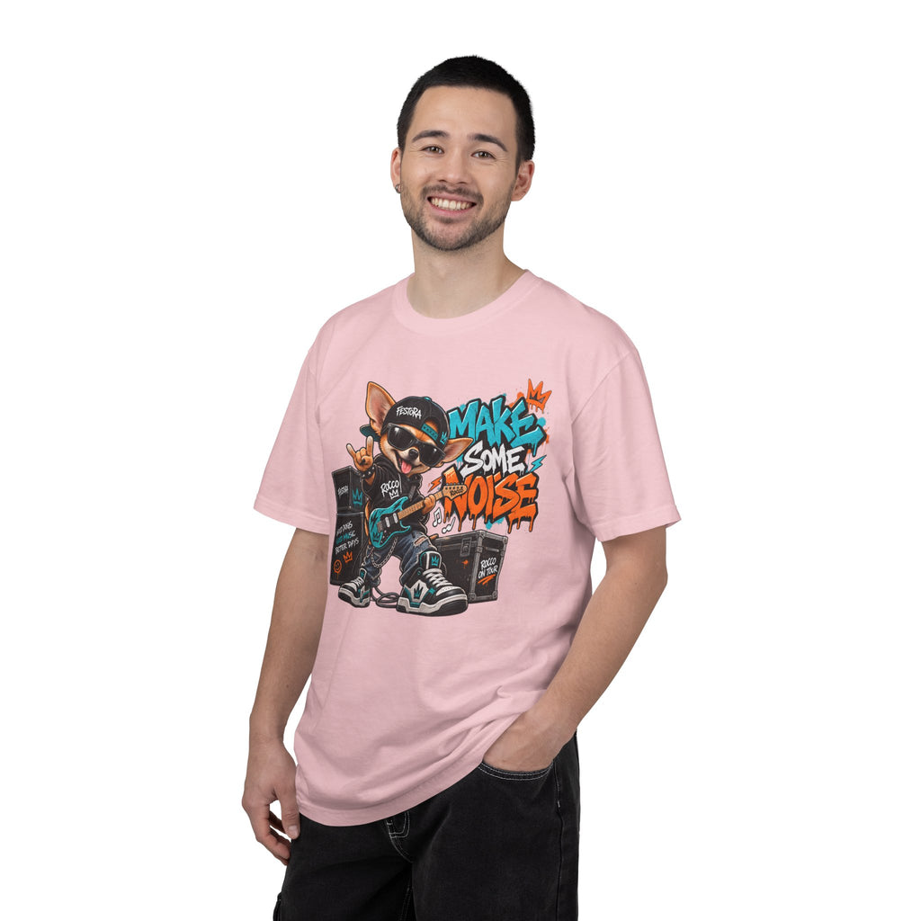 Make Some Noise Rocco Graphic T-Shirt — Streetwear Rock Dog Tee