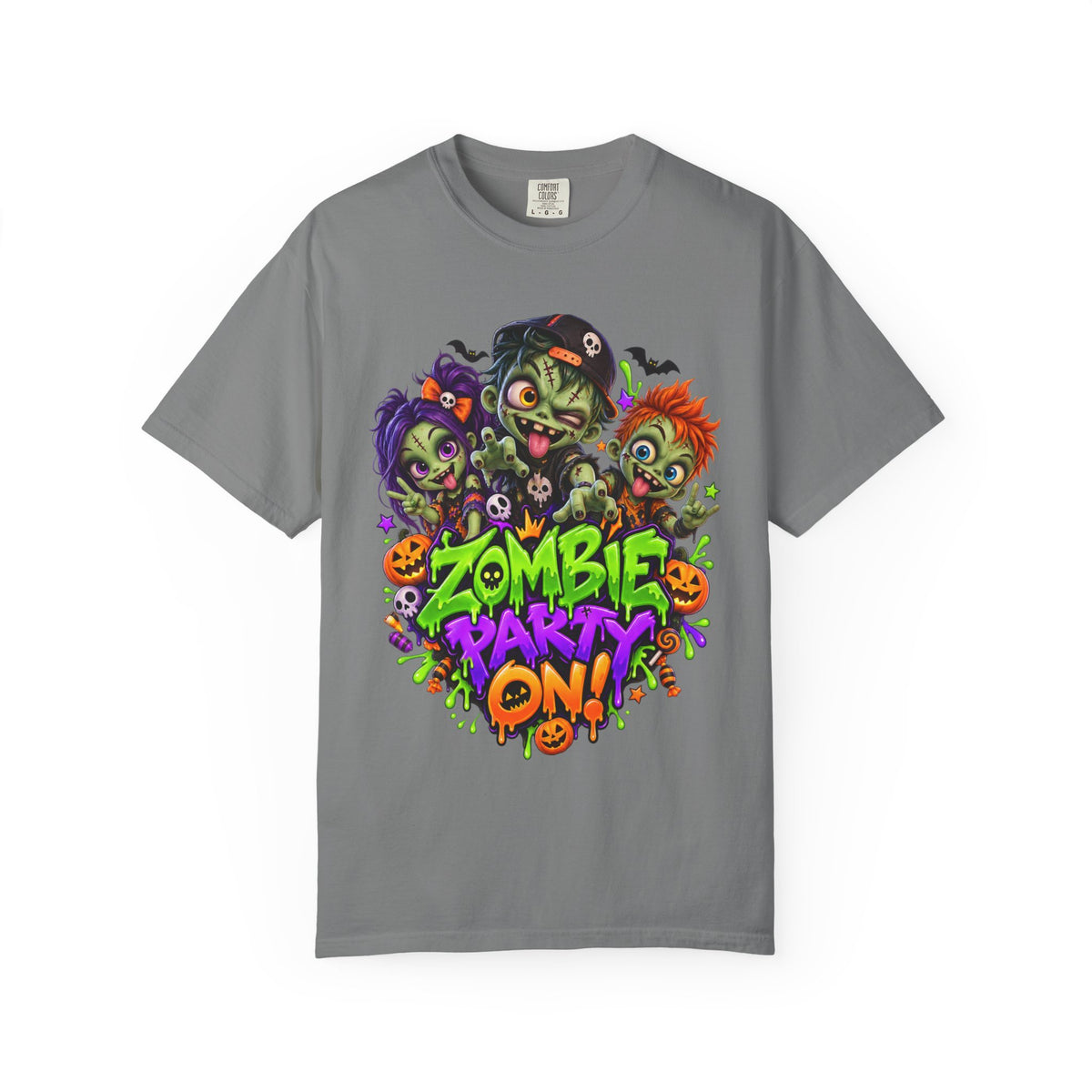 Zombie Party On! – Halloween Zombie Crew Graphic T-Shirt