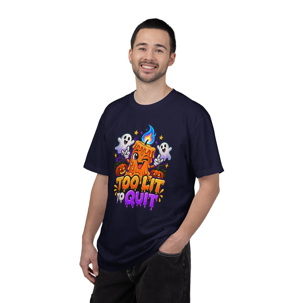 Too Lit to Quit – Funny Halloween Candle T-Shirt