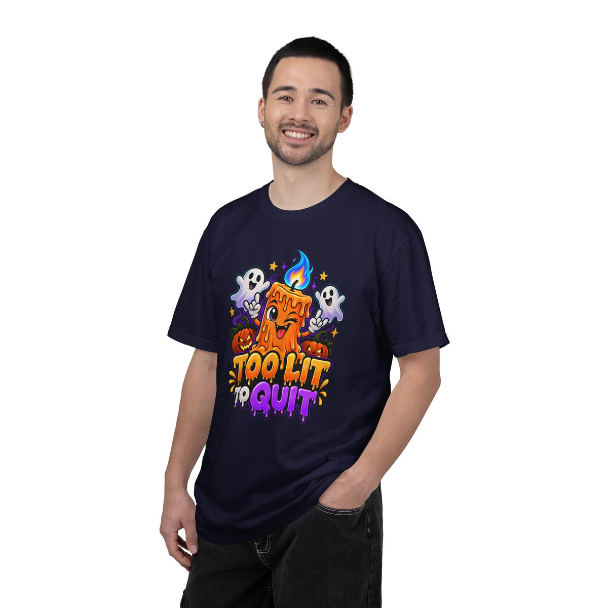 Too Lit to Quit – Funny Halloween Candle T-Shirt