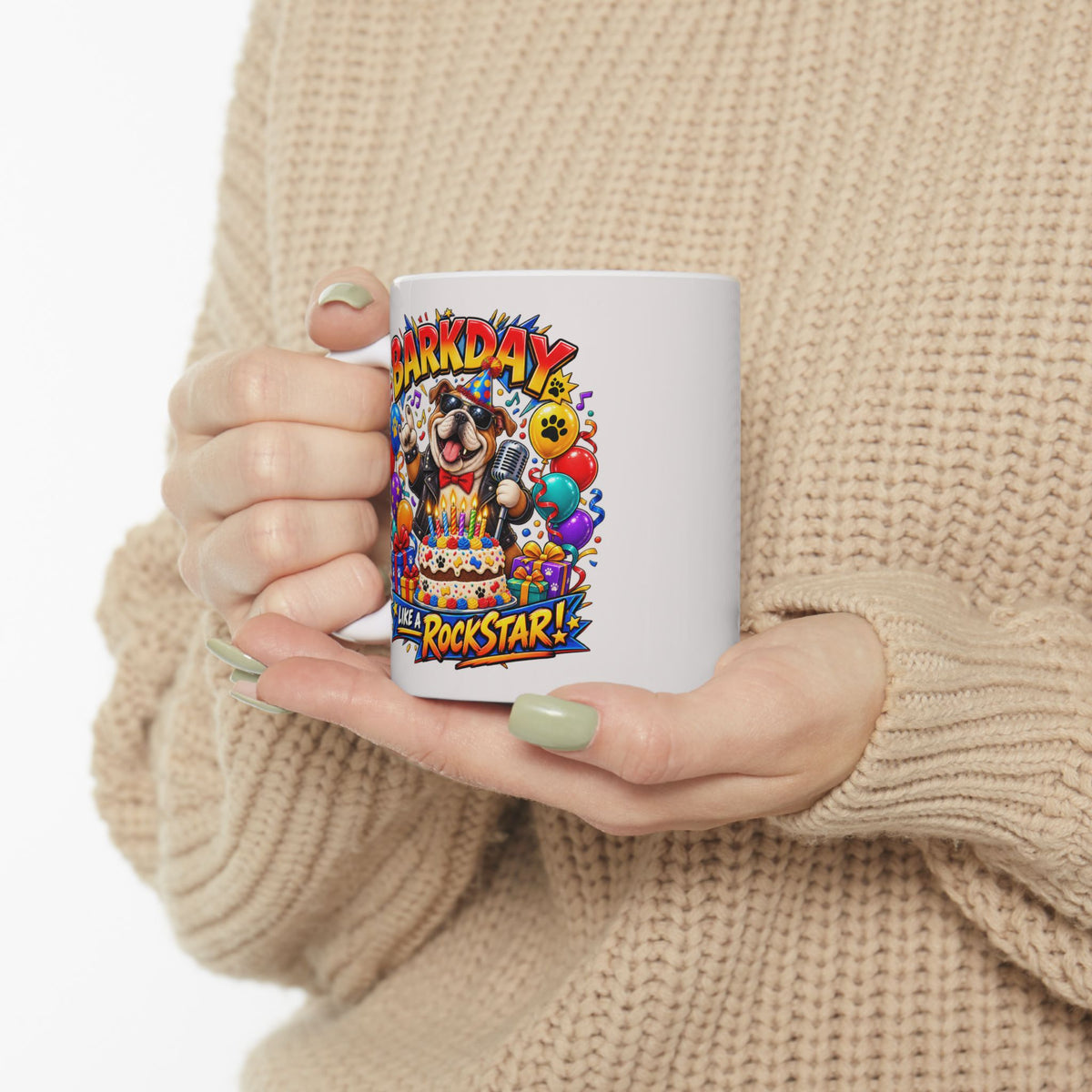 Birthday Celebration Mug — Colorful Balloons & Confetti Ceramic Coffee Cup (11oz, 15oz)