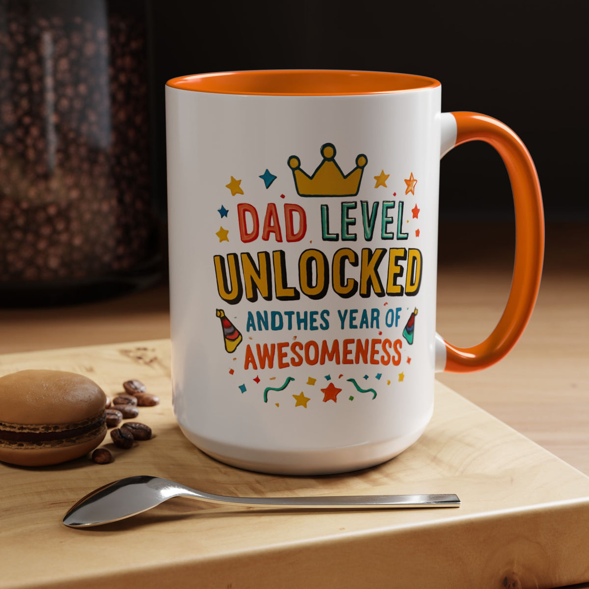 Dad Level Unlocked Coffee Mug – Funny Father’s Day 11/15oz Accent Mug