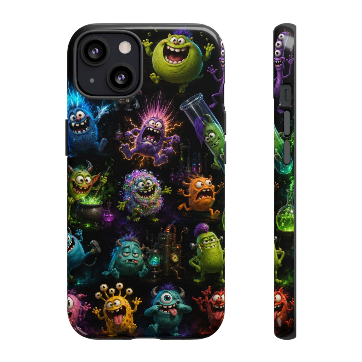 Monster Lab Phone Case — Colorful Cute Cartoon Creatures Protective iPhone Cover