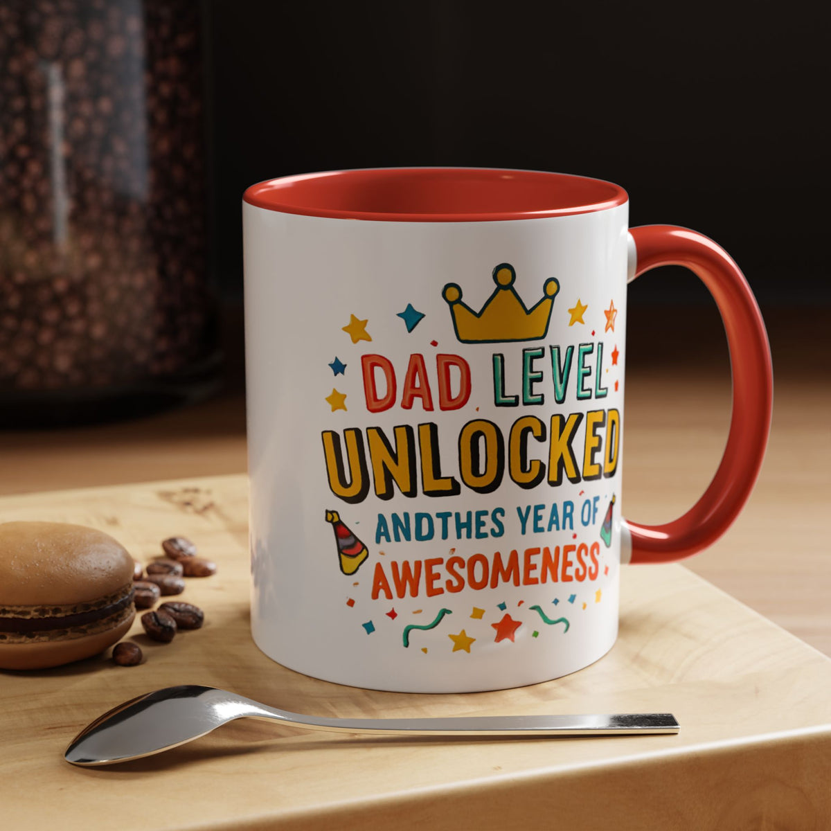 Dad Level Unlocked Coffee Mug – Funny Father’s Day 11/15oz Accent Mug