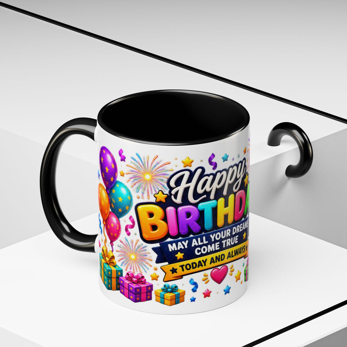 Happy Birthday Alien Coffee Mug — Colorful Galactic Birthday Wishes