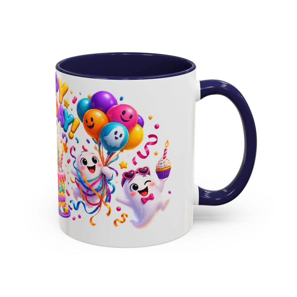 Happy Birthday Accent Coffee Mug - Colorful Celebration Mug (11oz, 15oz)