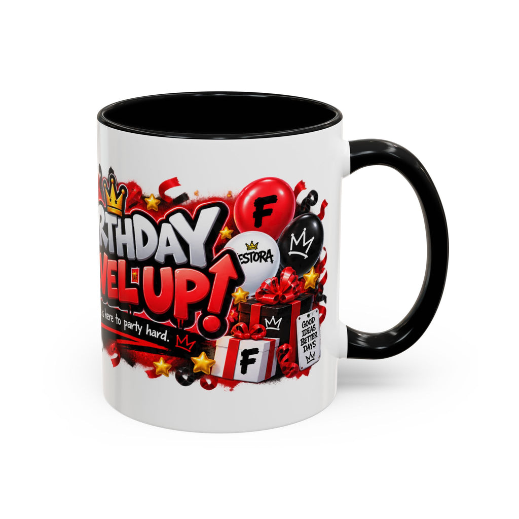 Festora Grafx Birthday Mug – Birthday Level Up Robot Coffee Cup