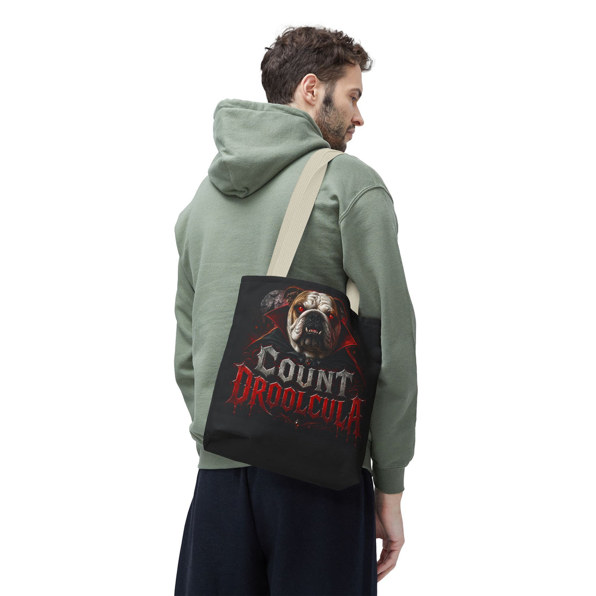 Count Droolcula Tote Bag — Halloween Bulldog Vampire Tote