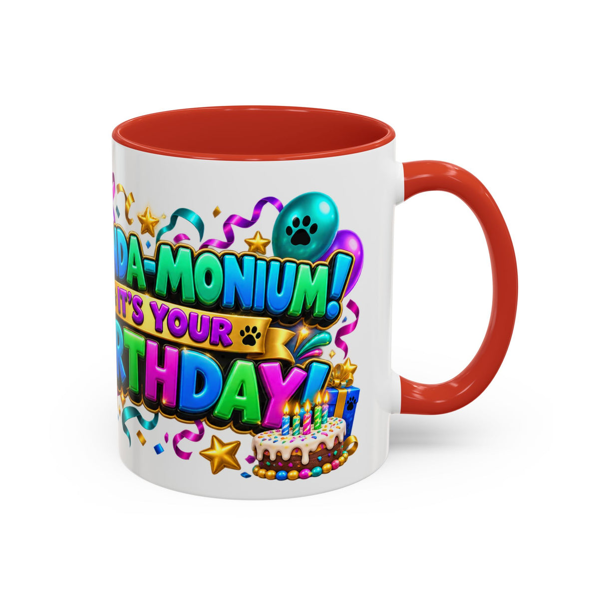 Panda-Monium! It’s Your Birthday White Mug – Cute Panda Birthday Cup, Colorful Fun Party Gift