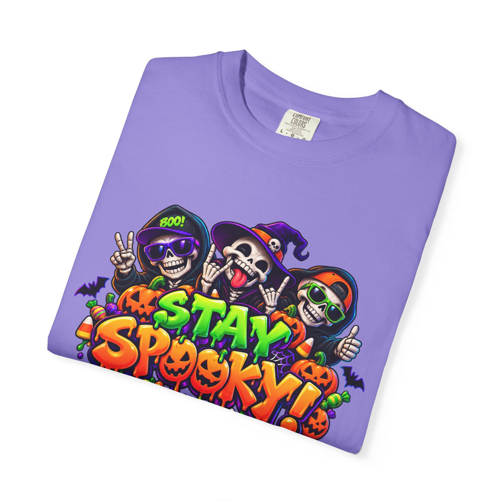 Stay Spooky Halloween T-Shirt – Funny Skeleton Crew Colorful Graphic Tee